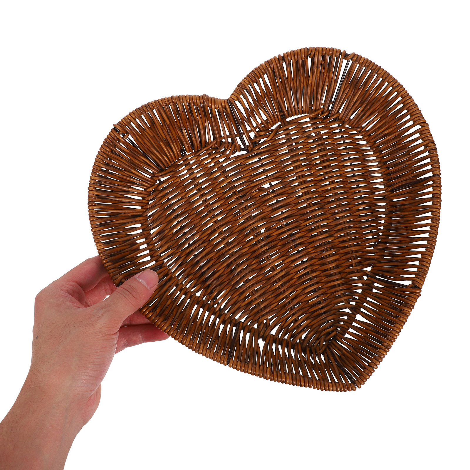 Food Snacks For Picnic - 2pcs Heart Rattan Basket Woven Storage