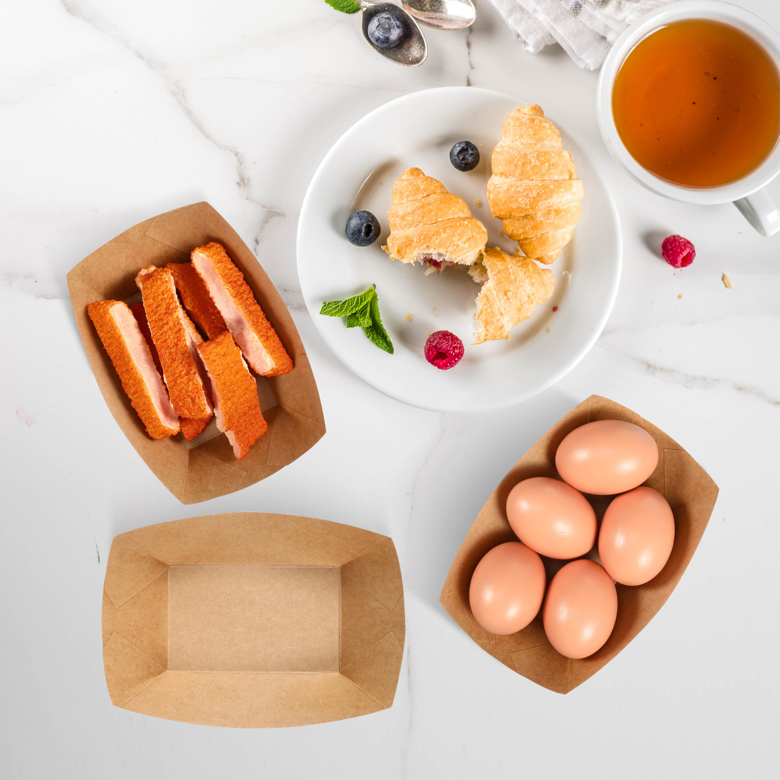50Pcs Disposable Kraft Paper F - Food Snacks For Picnic 评论和价格