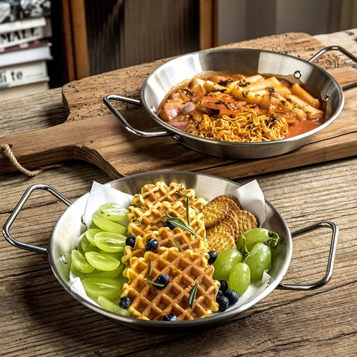 INS Stainless Steel Double-Han - Food Snacks For Picnic 评论和价格