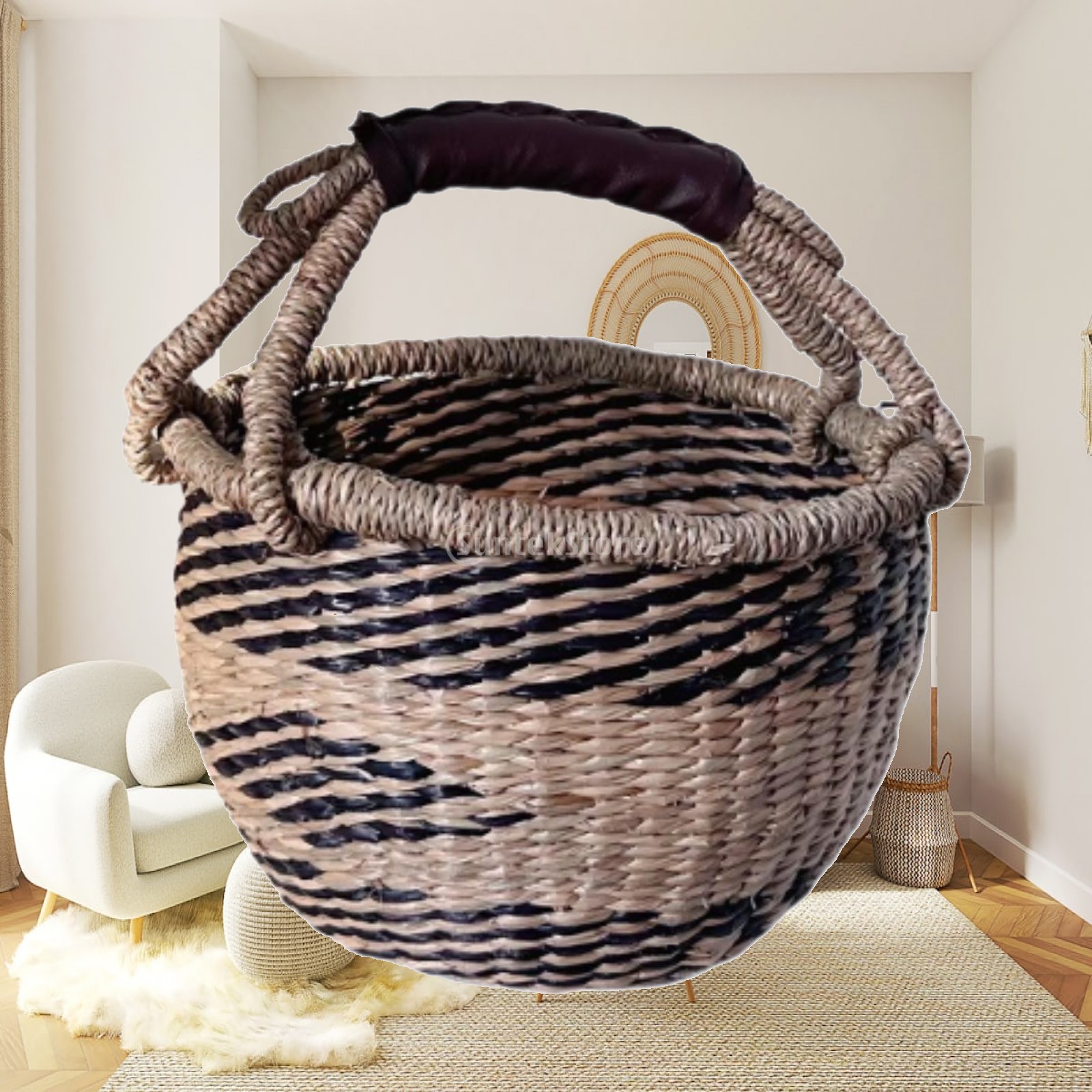Handwoven Picnic Basket Multif - Food Snacks For Camping 评论和价格