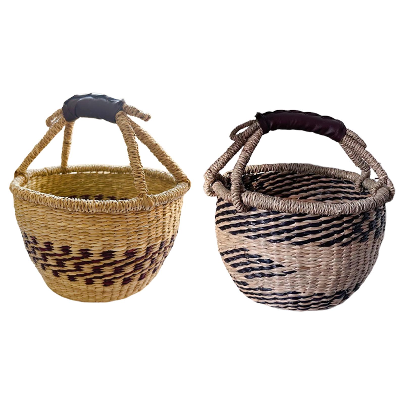 Handwoven Picnic Basket Multif - Food Snacks For Camping 评论和价格