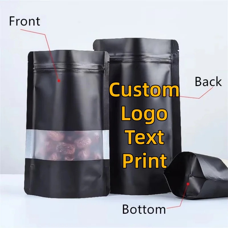 100PCS Stand-up Matte Black Al - Food Snacks For School 评论和价格