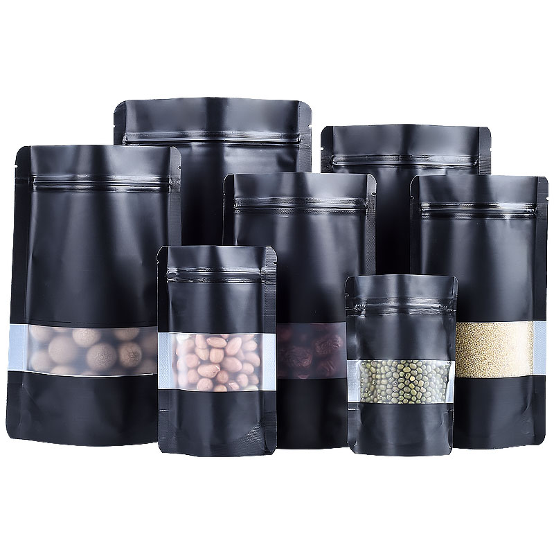 100PCS Stand-up Matte Black Al - Food Snacks For School 评论和价格