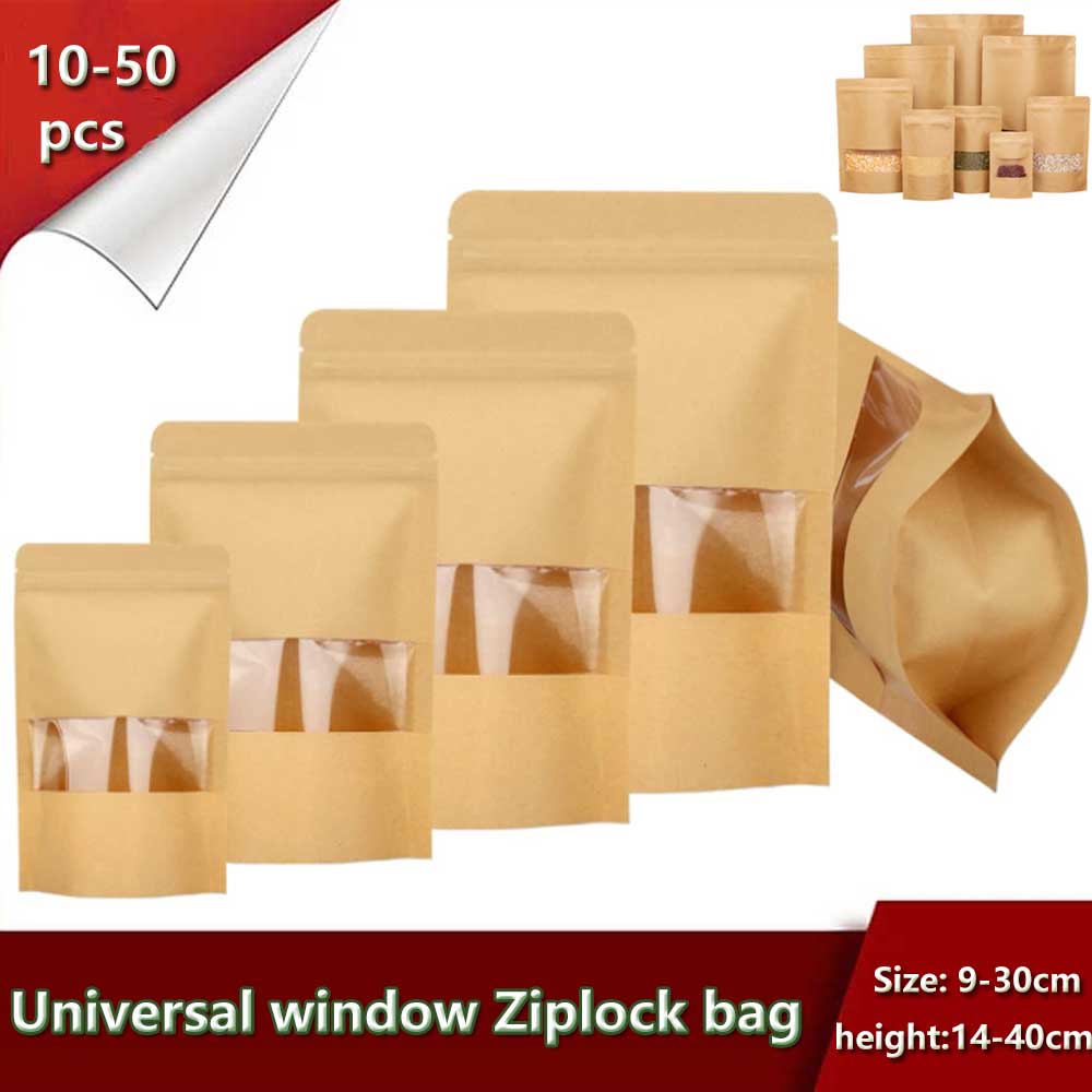 10-50pcs Upright Seal Bone Zip - Food Like Snacks 评论和价格