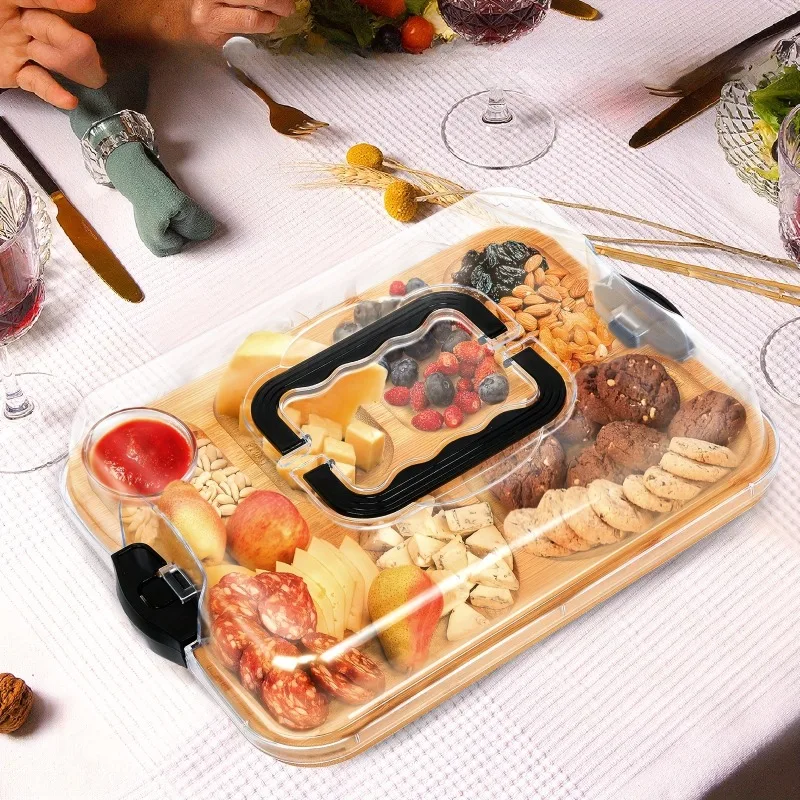 Wooden Cheese Board Snack Tray - Food Snacks For Camping 评论和价格