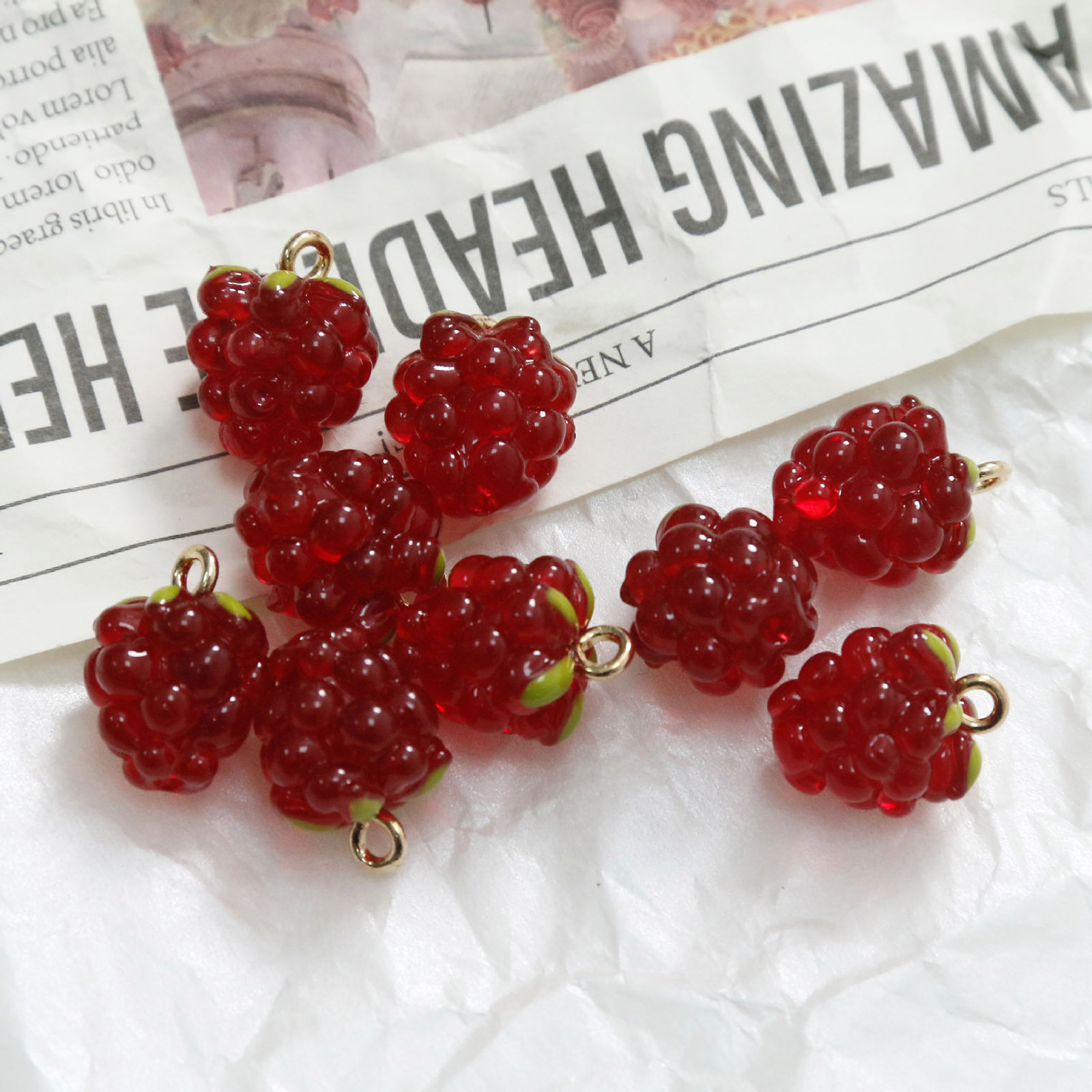 2PCs 3D Resin Charms Grape Fru - Foods X 评论和价格