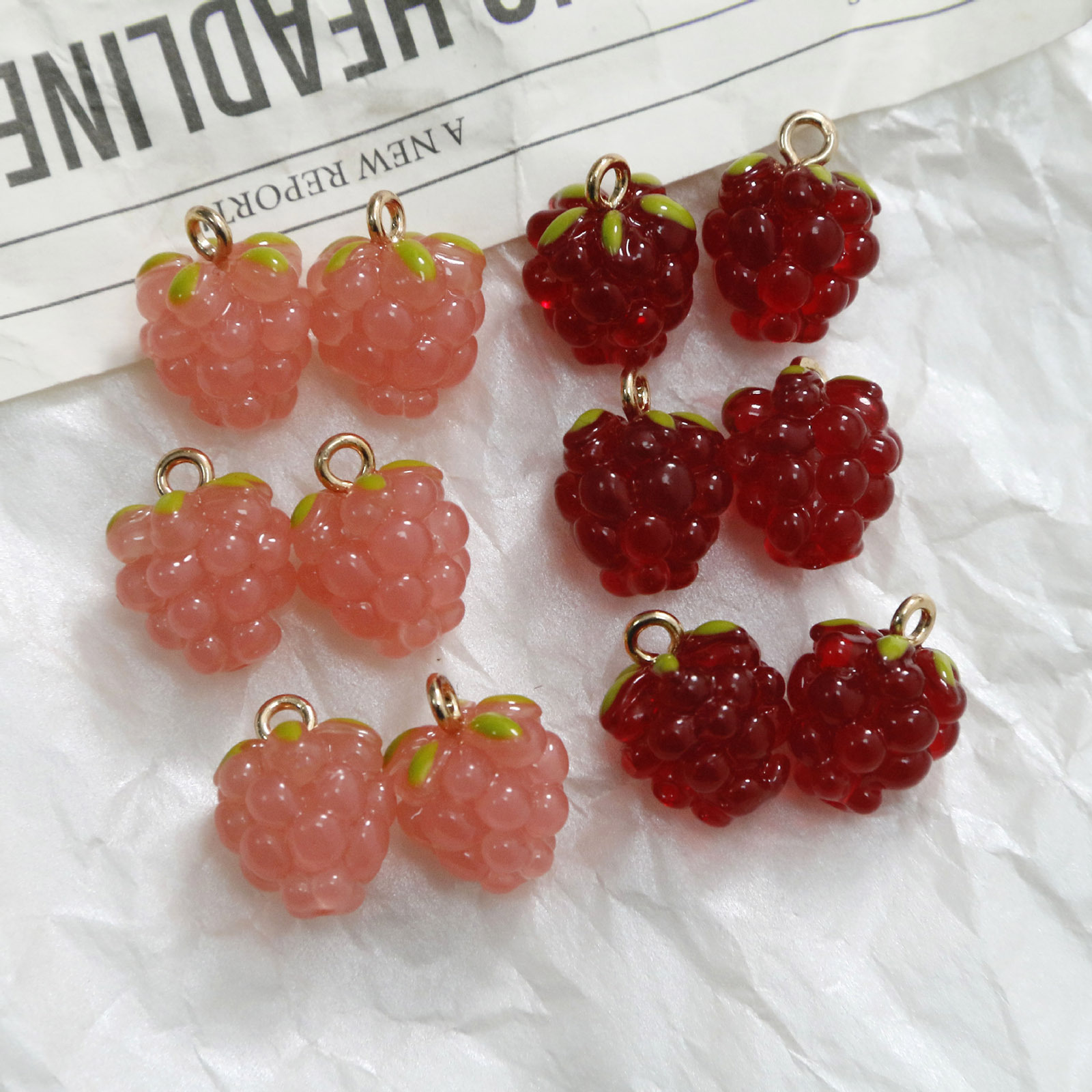 2PCs 3D Resin Charms Grape Fru - Foods X 评论和价格